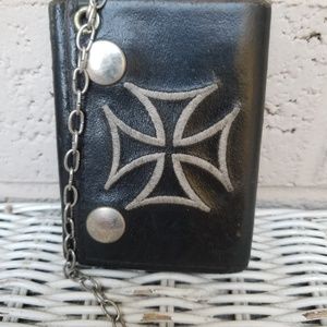 Chained leather wallet